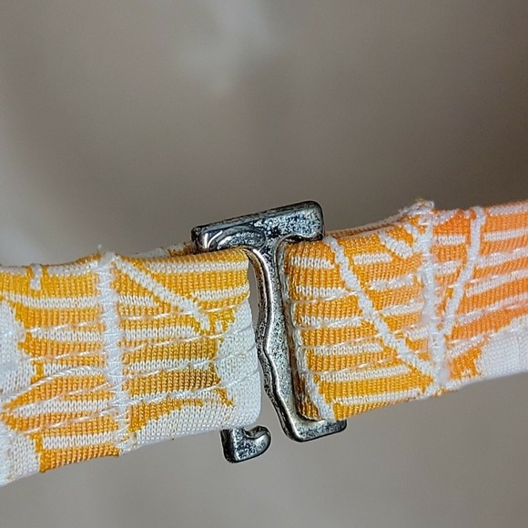 Xhilaration NWOT Tie Halter Swimsuit Bikini Top ~ XL ~ Orange & White Floral - Picture 5 of 7